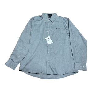 North End Shirt Mens Large Gray Beach Rescue Unit Button Down Long Sleeve Work